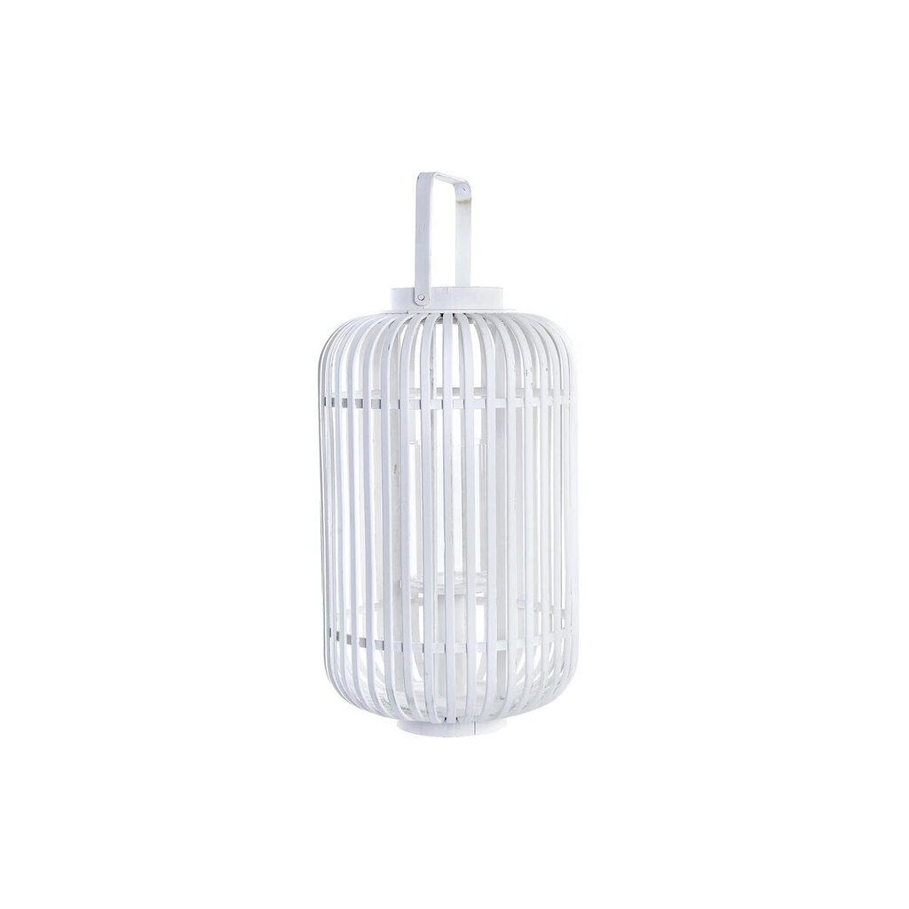 Latern DKD Home Decor Kristall Valge Bambus (28 x 28 x 47 cm) цена и информация | Küünlad, küünlajalad | kaup24.ee