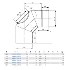 Suitsutoru põlvD150/90,kontroll-luugiga цена и информация | Принадлежности для отопительного оборудования | kaup24.ee