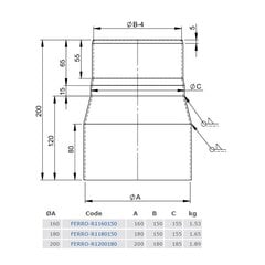 Suitsutoru üleminek D160/D150 hind ja info | Tarvikud kaminatele ja ahjudele | kaup24.ee