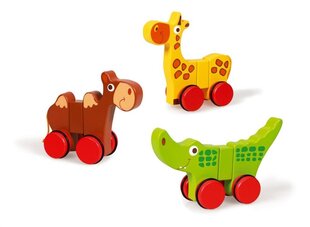 Магнитные животные Rolling safari, Scratch Preschool, 6181032, 3 шт. цена и информация | Развивающие игрушки и игры | kaup24.ee