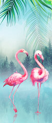 Teemanditikand Flamingod 55 x 110 cm hind ja info | Teemantmaalid, teemanttikandid | kaup24.ee