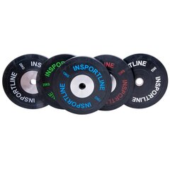 Блины для штанги, обрезиненные inSPORTline Bumper Plate 10KG/15KG/20KG/25KG цена и информация | Гантели, штанги, гири | kaup24.ee