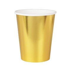 Одноразовые бумажные стаканчики, 220 мл, 6 шт., цвет: золото 6272 цена и информация | Праздничная одноразовая посуда | kaup24.ee