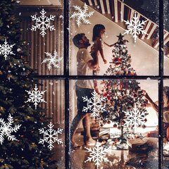 Vinüülkleebised aknavalged lumehelbed jõulude ja uusaasta kleebised pidulik sisekujundus - 100 tk. (15 x 15 cm) hind ja info | Seinakleebised | kaup24.ee