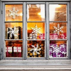 Vinüülkleebised aknavalged lumehelbed jõulude ja uusaasta kleebised pidulik sisekujundus - 100 tk. (15 x 15 cm) hind ja info | Seinakleebised | kaup24.ee