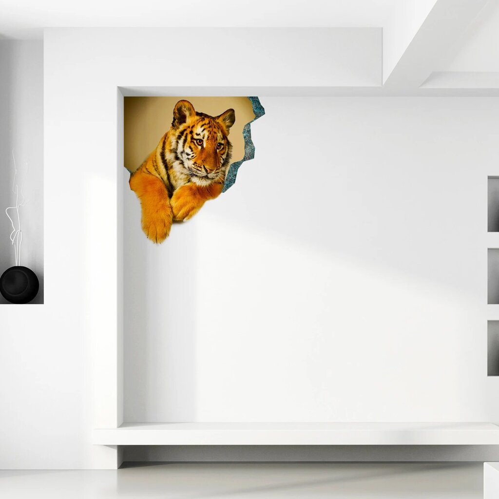 Vinüül 3D -kleebise seinale tiigri kleebisega tiigri sisekujundusega - 60 x 60 cm цена и информация | Seinakleebised | kaup24.ee