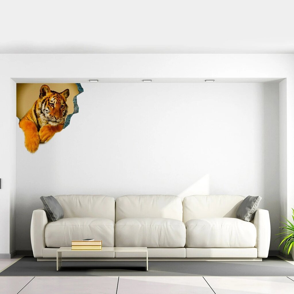 Vinüül 3D -kleebise seinale tiigri kleebisega tiigri sisekujundusega - 60 x 60 cm цена и информация | Seinakleebised | kaup24.ee