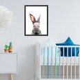 Настенный плакат с милым кроликом Постер с животными Декор интерьера для детской комнаты - 40 х 30 см