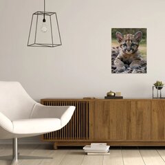 Prinditud Baby Leopard seinalõuend Loomade lõuendikunst Lastetoa sisekujundus – 40 x 30 cm цена и информация | Картины, живопись | kaup24.ee