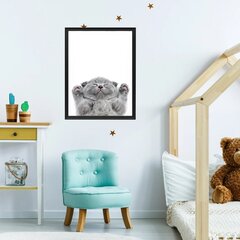 Настенный плакат с милым котёнком Постер с животными Декор интерьера для детской комнаты - 40 х 27 см цена и информация | Декоративные наклейки | kaup24.ee
