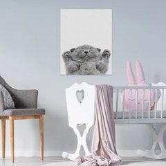 Armas kassipoeg, seinale trükitud lõuendiga sisekujundus lastetoale – 40 x 30 cm hind ja info | Seinakleebised | kaup24.ee