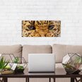 Настенный печатный холст глаза дикого леопарда Холст с животными Декор интерьера - 78 х 30 см