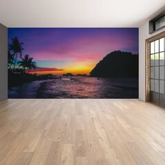 Фотообои с изображением яркого заката на пляже Обои с красивым пейзажем Декор интерьера - 390 х 280 см цена и информация | Декоративные наклейки | kaup24.ee