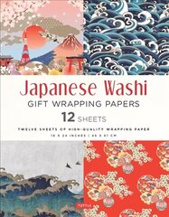 Japanese Washi Gift Wrapping Papers - 12 Sheets: 18 x 24 inch (45 x 61 cm) Wrapping Paper цена и информация | Энциклопедии, справочники | kaup24.ee