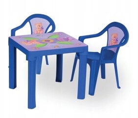 Puidust laud + 2 tooli цена и информация | Детские столы и стулья | kaup24.ee
