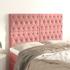 vidaXL voodipeatsid 4 tk, roosa, 72x7x78/88 cm, samet hind ja info | Voodid | kaup24.ee
