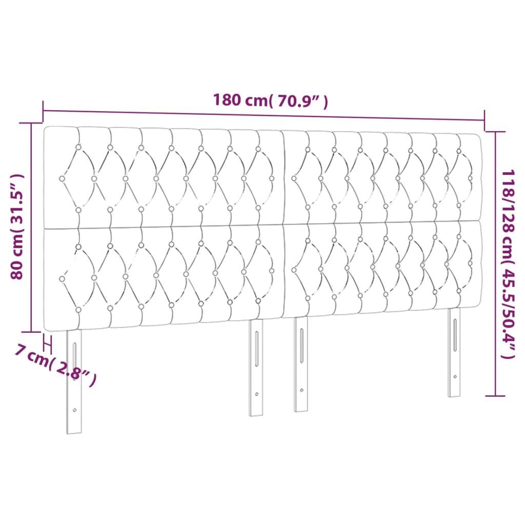 vidaXL voodipeatsid 4 tk, tumeroheline, 90x7x78/88 cm, samet hind ja info | Voodid | kaup24.ee