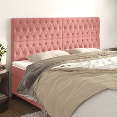 vidaXL voodipeatsid 4 tk, roosa, 90x7x78/88 cm, samet hind ja info | Voodid | kaup24.ee