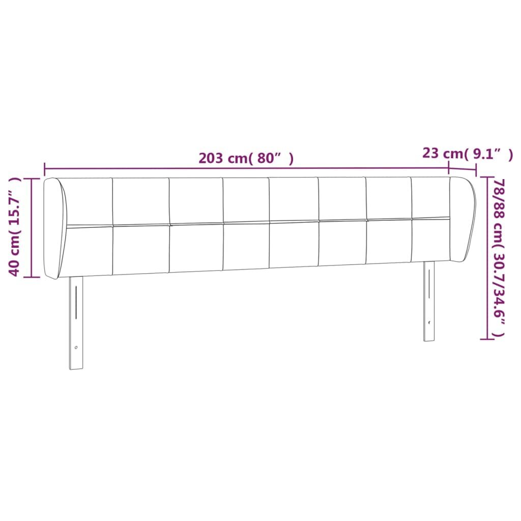 vidaXL voodipeats servadega, roosa, 203x23x78/88 cm, samet цена и информация | Voodid | kaup24.ee