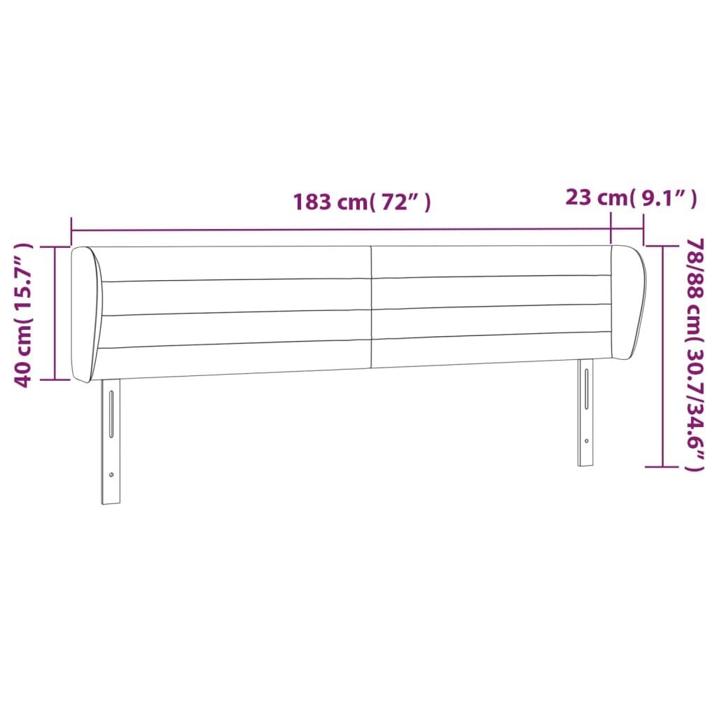 vidaXL voodipeats servadega, tumesinine, 183x23x78/88 cm, samet цена и информация | Voodid | kaup24.ee