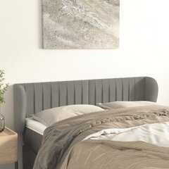 vidaXL voodipeats servadega, helehall, 147x23x78/88 cm, samet цена и информация | Кровати | kaup24.ee