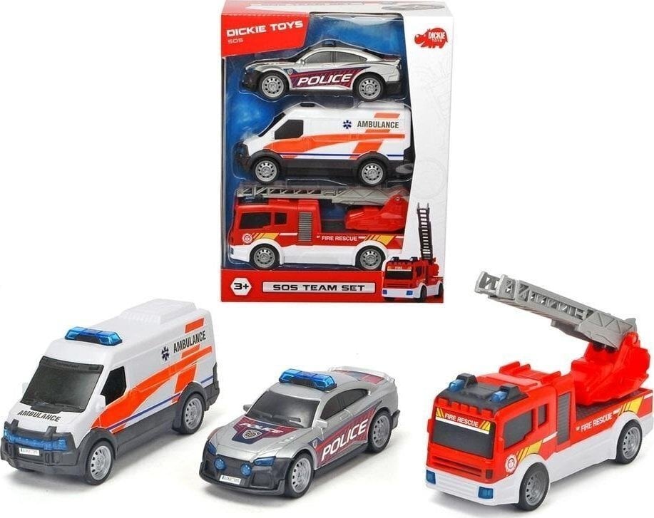 Päästeautod Dickie Toys, 3 tk hind ja info | Poiste mänguasjad | kaup24.ee