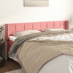 vidaXL voodipeats servadega, roosa, 203x16x78/88 cm, samet цена и информация | Кровати | kaup24.ee