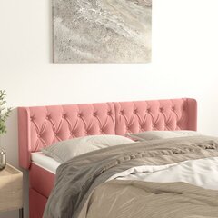 vidaXL voodipeats servadega, roosa, 163x16x78/88 cm, samet hind ja info | Voodid | kaup24.ee