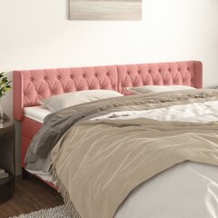 vidaXL voodipeats servadega, roosa, 183x16x78/88 cm, samet hind ja info | Voodid | kaup24.ee