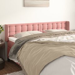 vidaXL voodipeats servadega, roosa, 203x16x78/88 cm, samet hind ja info | Voodid | kaup24.ee