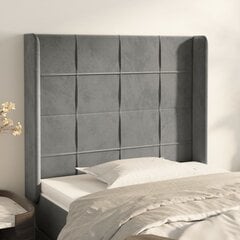 vidaXL voodipeats servadega, helehall, 103x16x118/128 cm, samet цена и информация | Кровати | kaup24.ee