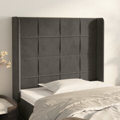 vidaXL voodipeats servadega, tumehall, 103x16x118/128 cm, samet цена и информация | Кровати | kaup24.ee