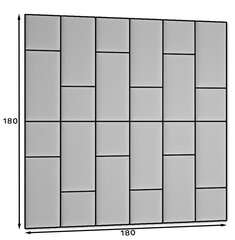 Pehmete seinapaneelide komplekt NORE Quadratta Monolith 84/97, must/hall hind ja info | Pehmed seinapaneelid | kaup24.ee