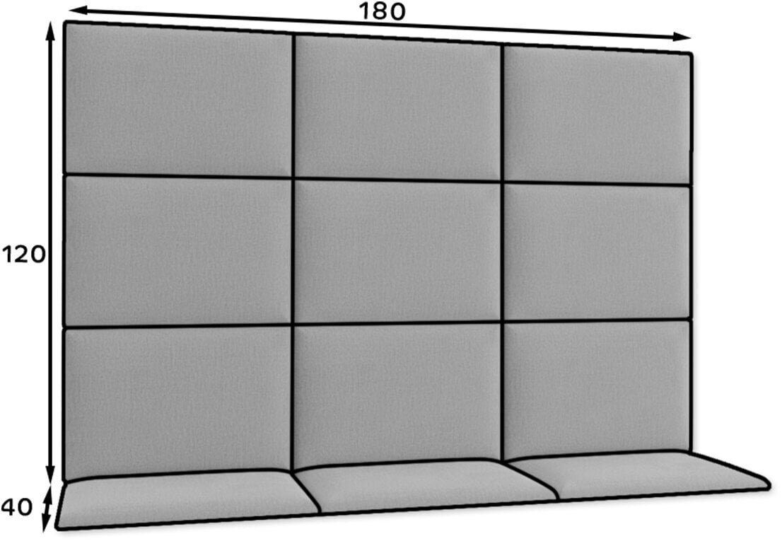 Pehmete seinapaneelide komplekt NORE Quadratta Monolith 97, hall цена и информация | Pehmed seinapaneelid | kaup24.ee