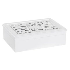 Чехол для часов DKD Home Decor 29 x 20 x 9 cm Стеклянный Белый Деревянный MDF цена и информация | Детали интерьера | kaup24.ee