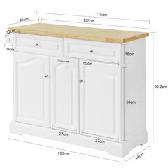 Кухонный шкаф SoBuy FKW100-WN, белый цвет цена и информация | Кухонные шкафчики | kaup24.ee