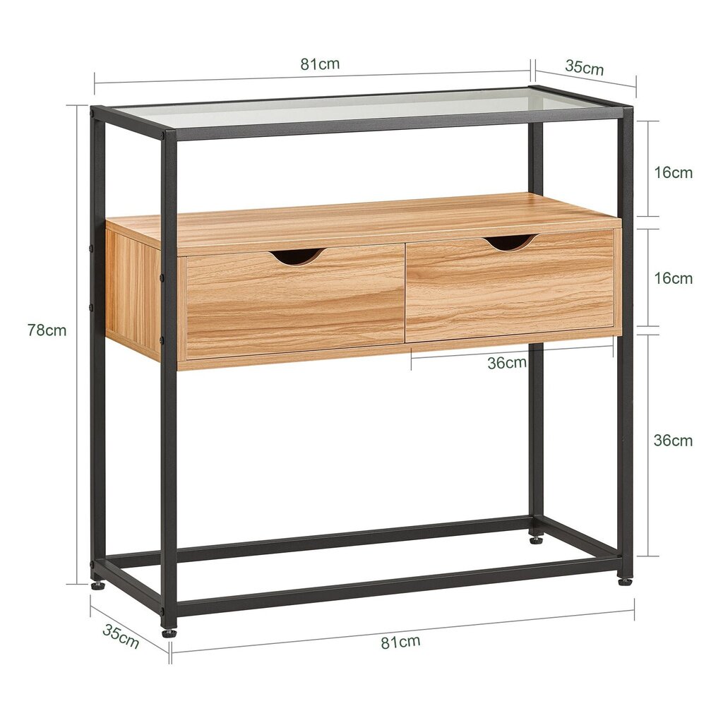 Konsool SoBuy FSB54-N, must/pruun hind ja info | Konsoollauad | kaup24.ee