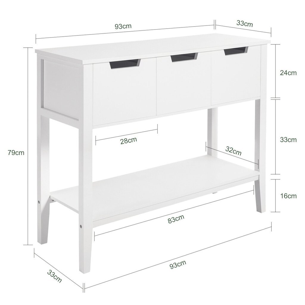 Konsool SoBuy FSB51-W, valge hind ja info | Konsoollauad | kaup24.ee