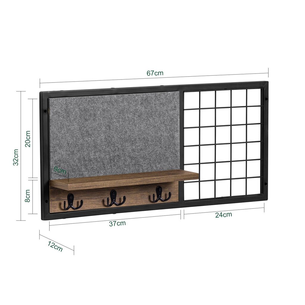 Riiul SoBuy FHK20-N, must/pruun hind ja info | Riiulid | kaup24.ee