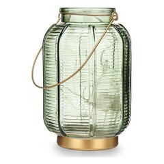 LED-latern Triibud Kuldne Roheline Klaas (13,5 x 22 x 13,5 cm) цена и информация | Подсвечники, свечи | kaup24.ee