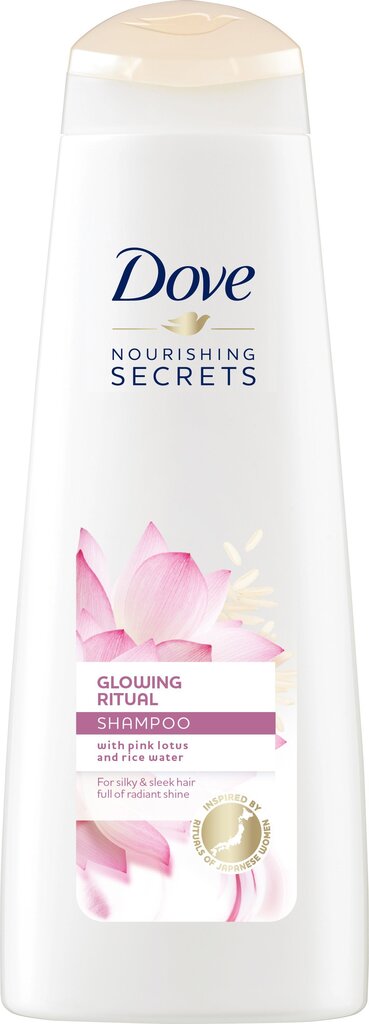 Dove Hair- Nourishing Secrets Glowing Ritual Lotus & Rice Water šampoon 250 ml hind ja info | Šampoonid | kaup24.ee