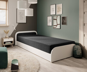 Кровать NORE Parys Sawana 14, 90x200 см, черный/белый цвет цена и информация | Кровати | kaup24.ee