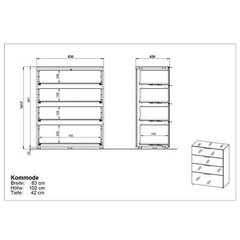 Комод 3695, белый/коричневый цвет цена и информация | Комоды | kaup24.ee