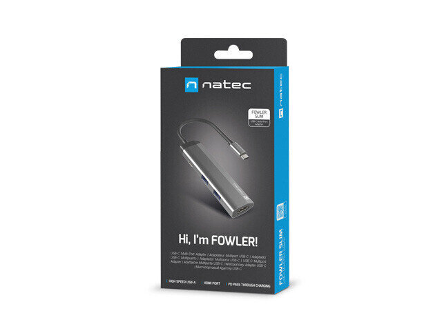 Adapter Natec Multi-Port Fowler Slim, USB Type-C hind ja info | USB jagajad, adapterid | kaup24.ee