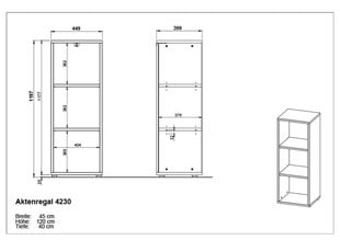 Riiul 4230, hall/pruun hind ja info | Riiulid | kaup24.ee