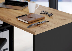 Письменный стол 4187, черный/коричневый цвет цена и информация | Компьютерные, письменные столы | kaup24.ee