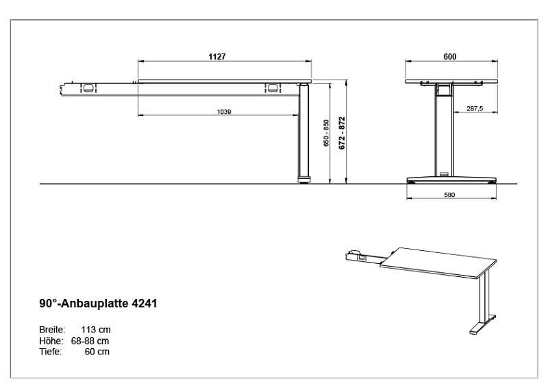 Kirjutuslaua lisa 4241, hall hind ja info | Arvutilauad, kirjutuslauad | kaup24.ee