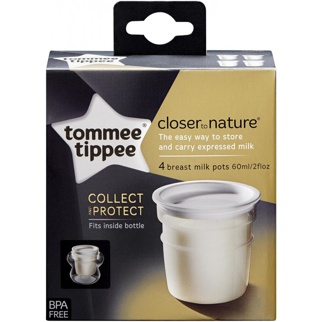 Tommee Tippee piimasäilitusanumad 4tk 42301041 цена и информация | Laste sööginõud | kaup24.ee