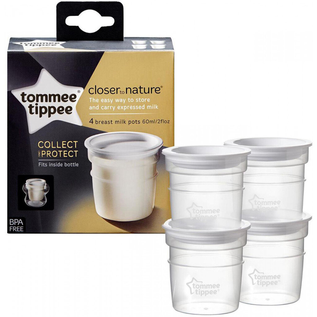 Tommee Tippee piimasäilitusanumad 4tk 42301041 цена и информация | Laste sööginõud | kaup24.ee