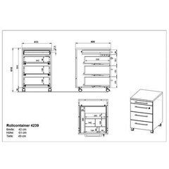 Офисный комод 4239, белый цена и информация | Комоды | kaup24.ee